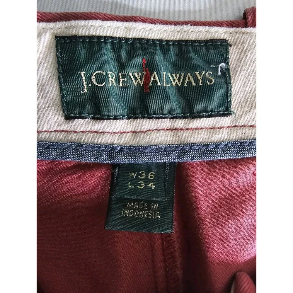 J.Crew ALWAYS pants mens 36x34 salmon pink 770 straight‎ leg chino flat front